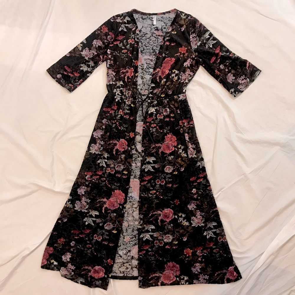Floral Light Velvet Robe